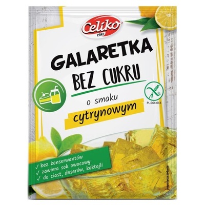 Galaretka cytrynowa bez glutenu i cukru Celiko