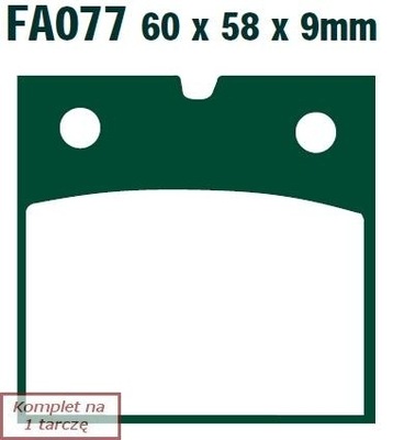 КОЛОДКИ ГАЛЬМІВНІ EBC FA077V V-PAD (КОМПЛЕКТ. NA 1 ТОРМОЗНИЙ ДИСК