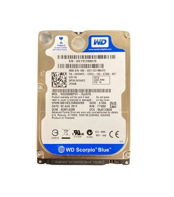 Dysk twardy Western Digital WD2500BPVT 250GB SATA II 2,5"