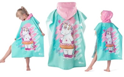 Ręcznik dla dzieci z kapturem PONCZO dziecięce Aquawave jednorożec 73x59