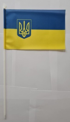 Chorągiewka Ukrainy z herbem 30x19cm flaga Ukraina