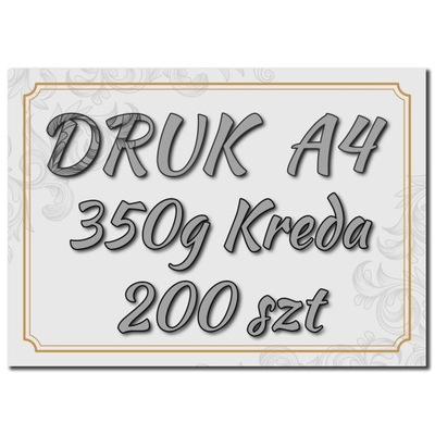 DRUK A4 200 szt DYPLOM CERTYFIKAT Kreda 350g