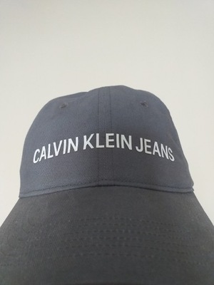 CALVIN KLEIN CZAPKA Z DASZKIEM SZARA UNISEKS