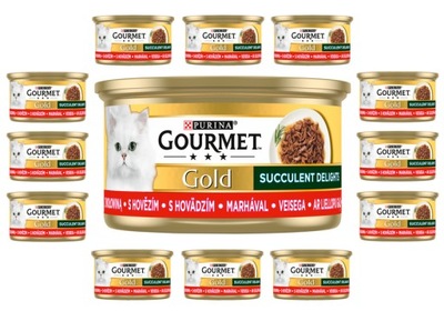 Karma dla kota Gourmet Gold wołowina 12x85g