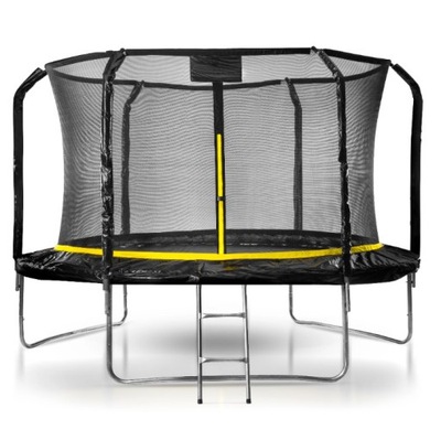 DUŻA Trampolina Ogrodowa 374cm z siatką wewnętrzną 12ft