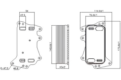 NISSENS РАДИАТОР МАСЛА BMW 1 F20 1 F21 2 F22 F87 3 E90 3 E91 3 E92 3