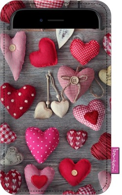 Etui na smartfon BERTONI z filcu Valentine Hearts 10 x 17,5 cm Walentynki