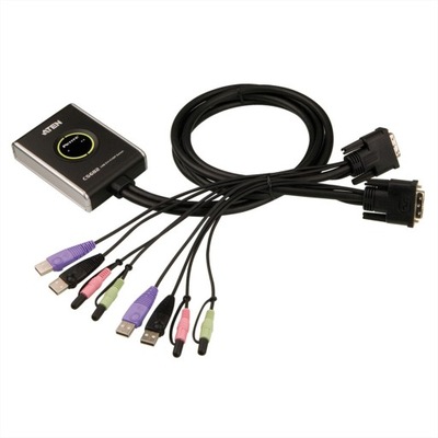 ATEN Przełącznik KVM 2-Port USB DVI/audio CS682