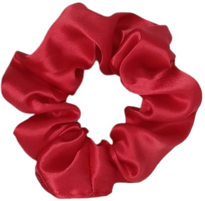 JEDWABNA Gumka do Włosów - Scrunchie z JEDWABIU - JEDWAB 100% - Czerwona