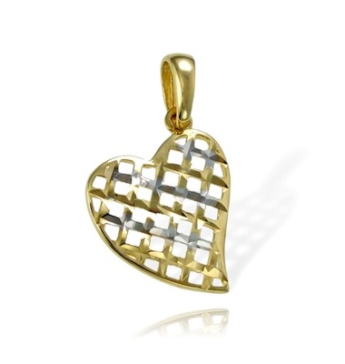 Złote Ażurowe Diamentowane Serce - Pr. 585