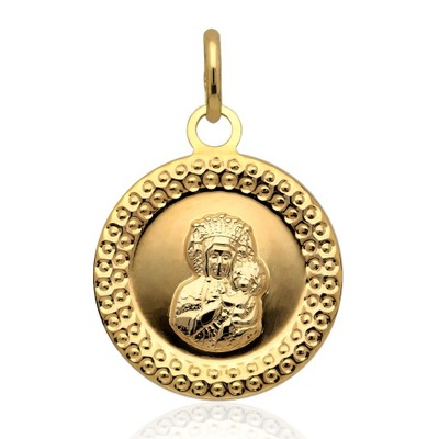 Medalik złoty diamentowany złoto pr.585