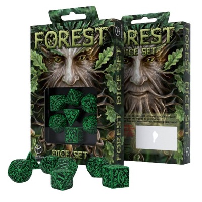 Komplet kości RPG Leśne Dżungla: Zielono-czarne