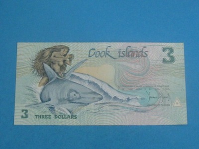Wyspy Cooka Banknot 3 Dollars 1992 UNC P-6 RADAR 020020 !