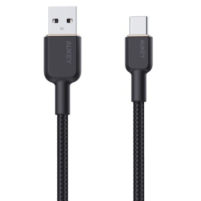 Kabel USB-A Aukey CB-NAC2 BK USB-C 2.0, QC 60W, oplot 1.8m