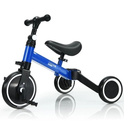 Rower dziecięcy trójkołowy biegowy 3w1 niebieski