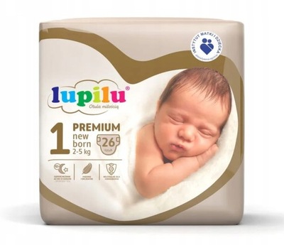 LUPILU Pieluchy PREMIUM 1 New born 2-5 kg 26 szt.