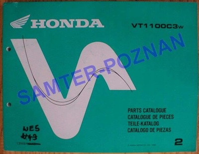 HONDA VT 1100 C3 SHADOW AERO KATALOG ЗАПЧАСТИ 1998\/2 фото