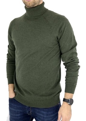 SELECTED HOMME sweter męski, golf zielony SWSH01 M
