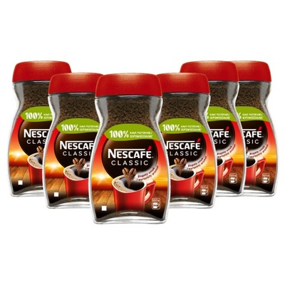Nescafe Classic kawa rozpuszczalna słoik 6x 200 g