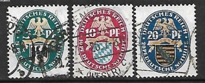 NIEMCY REICH MI 375 - 377 KASOWANE