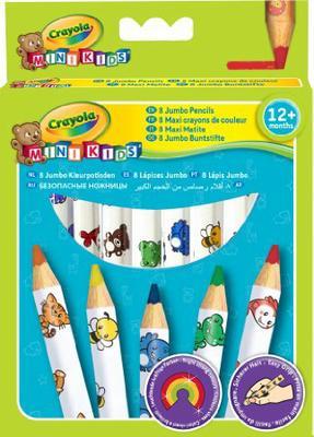 KREDKI OŁÓWKOWE DEKOROWANE JUMBO 8 KOLORÓW CRAYOLA