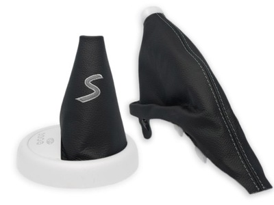 Mini cooper s r50 автоматична коробка передач комплект чохли важеля czarna шкіра вишивка szary фото №1