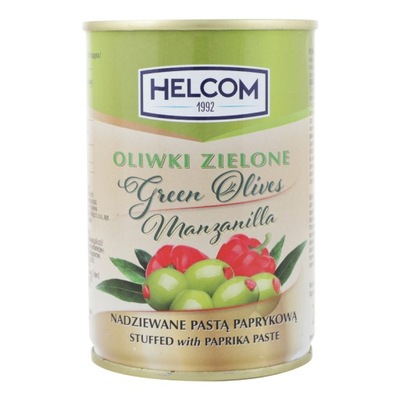 Oliwki zielone nadziewane papryką 300ml HELCOM