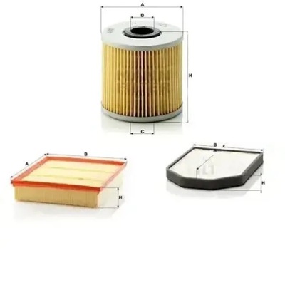 Komplet filtrów AUDI A8 D2 MANN FILTER