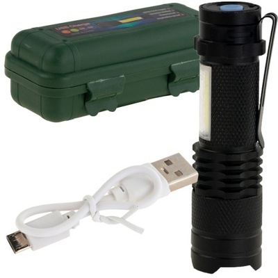 TG64636 ŽIBINTUVĖLIS TAKTYCZNA LED ZOOM CREE DIODAS Q5 Z USB + ETUI 