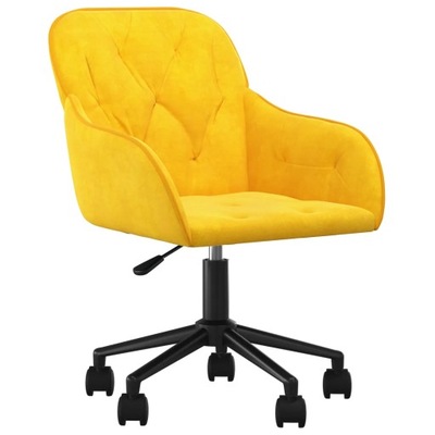 Obrotowe krzesło biurowe, żółte, tapicerowane aksa