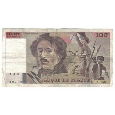 Francja, 100 Francs, 1990, A.188, VG(8-10), Fayett