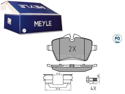 MEYLE 025 239 8418/PD КОМПЛЕКТ КОЛОДОК HAMULCOWYCH, ГАЛЬМА DISKINIAI 