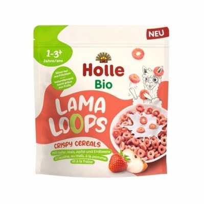 Holle BIO chrupiące płatki zbożowe krążki truskawkowa lama od 125 g