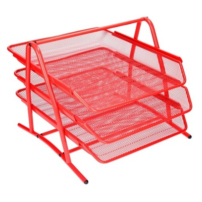 PÓŁKA NA DOKUMENTY 3 SZUFLADY CZERWONA NET