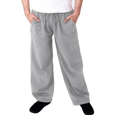 Długie Spodnie Bawełniano-lniane Z Ściągaczem: Idealne Na Letnie Dni