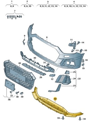 Element замикаючий захист бампера перед audi a1 aso оригінал nowa фото №1