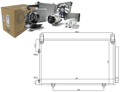 CONDENSADOR DE ACONDICIONADOR TOYOTA HIGHLANDER KLUGER 2.4 06.00-05.07  