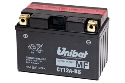 АКУМУЛЯТОР UNIBAT CT12A-BS, YT12A-BS, ET12A-BS, 10 AH, 175 A, L+