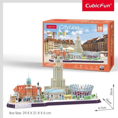 Puzzle 3D City Line Warszawa 159 elementów