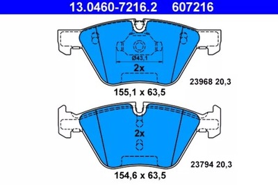 КОЛОДКИ ТОРМОЗНЫЕ КОМПЛЕКТ 13.0460-7216.2 ATE