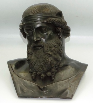Rzeźba z brązu XIX/XX w wg wzorca antycznego greckiego popiersia