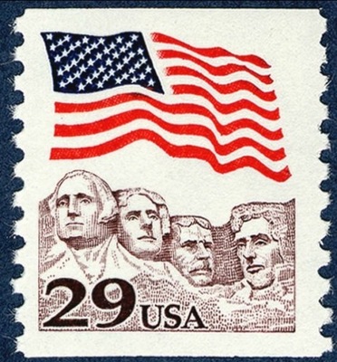 Stany Zjednoczone 1991 Znaczek 2123I ** flagi góra