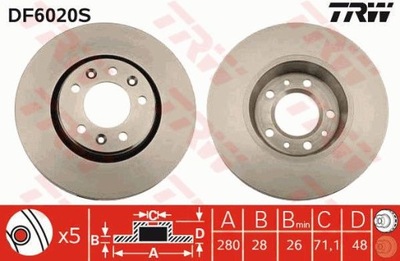 TRW DF6020S DISCO DE FRENADO  