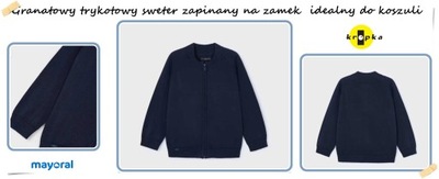 Granatowy trykotowy sweter zapinany na zamek 3362 MAYORAL 92 cm