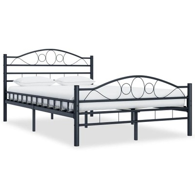 Rama łóżka, czarna, stalowa, 120 x 200 cm