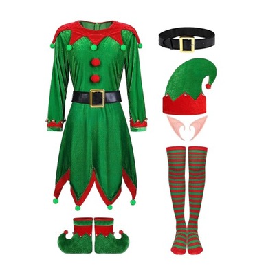 Kostium na Boże Narodzenie Elf Cosplay dla dzieci elegancki Święty Mikołaj na wysokość 160 cm