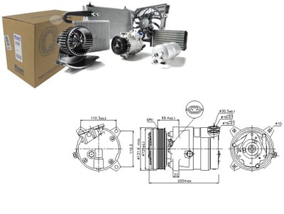 КОМПРЕССОР КОНДИЦИОНЕРА OPEL ASTRA F (91-), OPEL CALIBRA (90-), OPEL CAMPO (