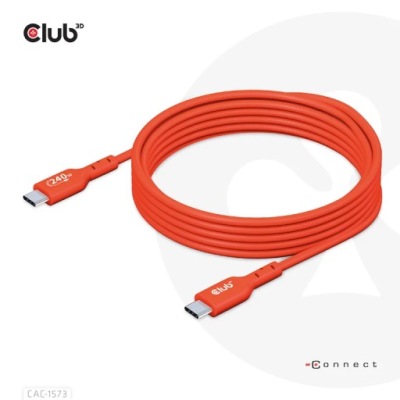 Club3D kabel USB-C, Oboustranný USB-IF Certifikovaný data kabel 2m