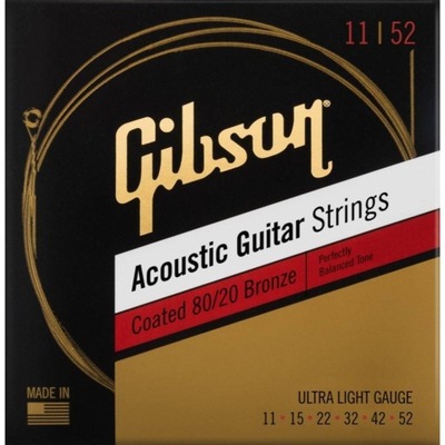 GIBSON 11-52 BRONZE STRUNY DO AKUSTYKA POWLEKANE