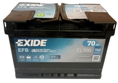 АККУМУЛЯТОР EXIDE EFB EL700 70AH/760A START/STOP